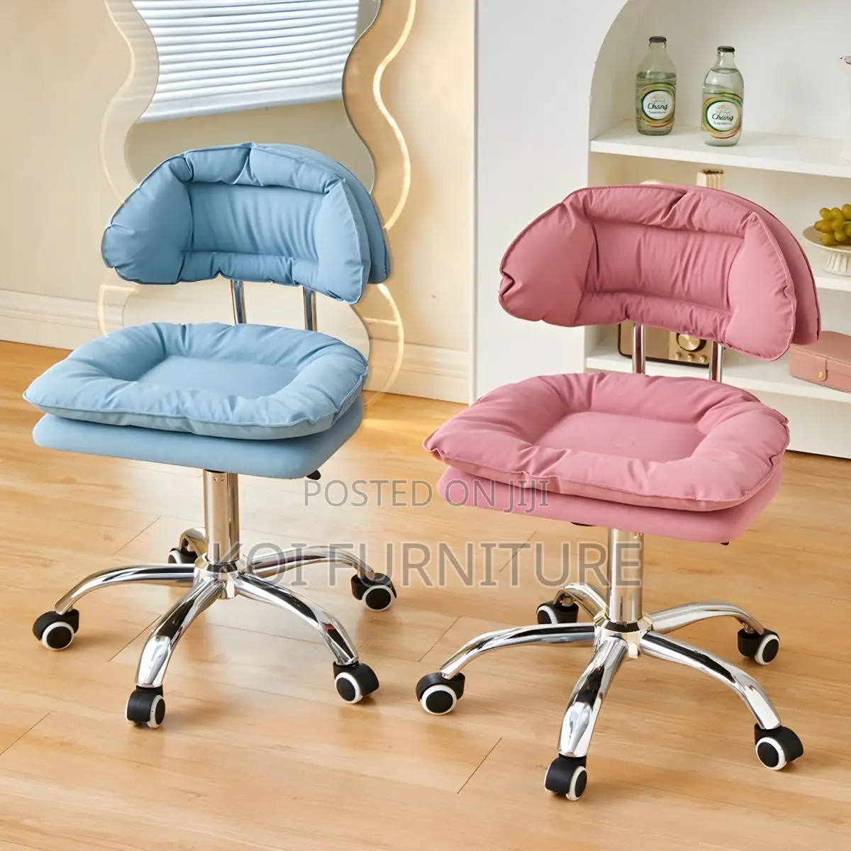 Barstool; Upholstred Home Office Leather Barstool With Backrest