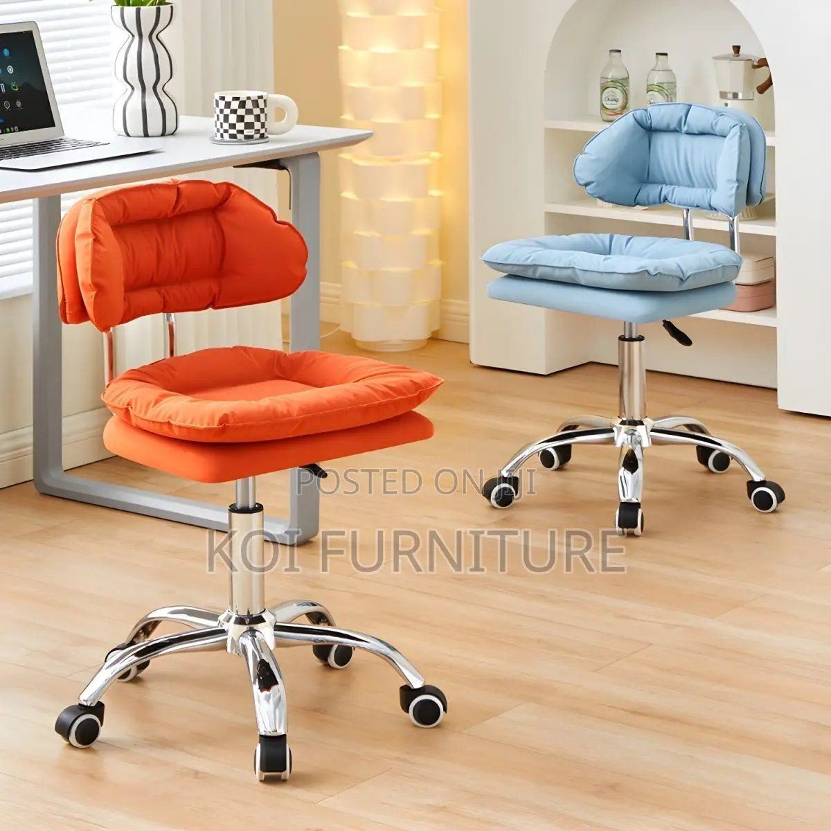 Barstool; Upholstred Home Office Leather Barstool With Backrest
