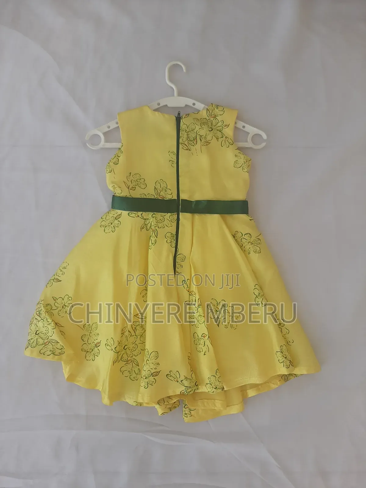Flowered Satin Girls Dress