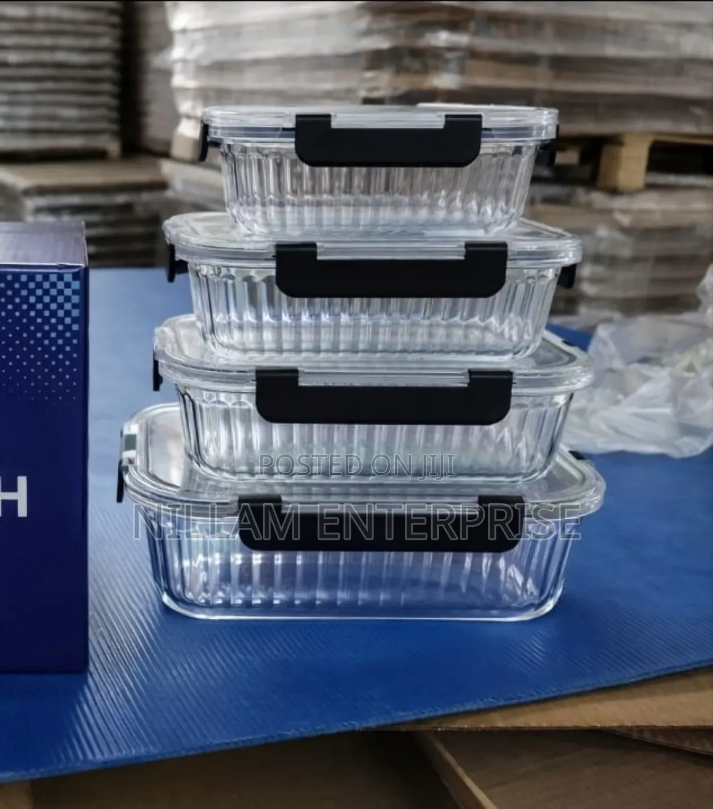 4 PCS Glass Food Container Set*