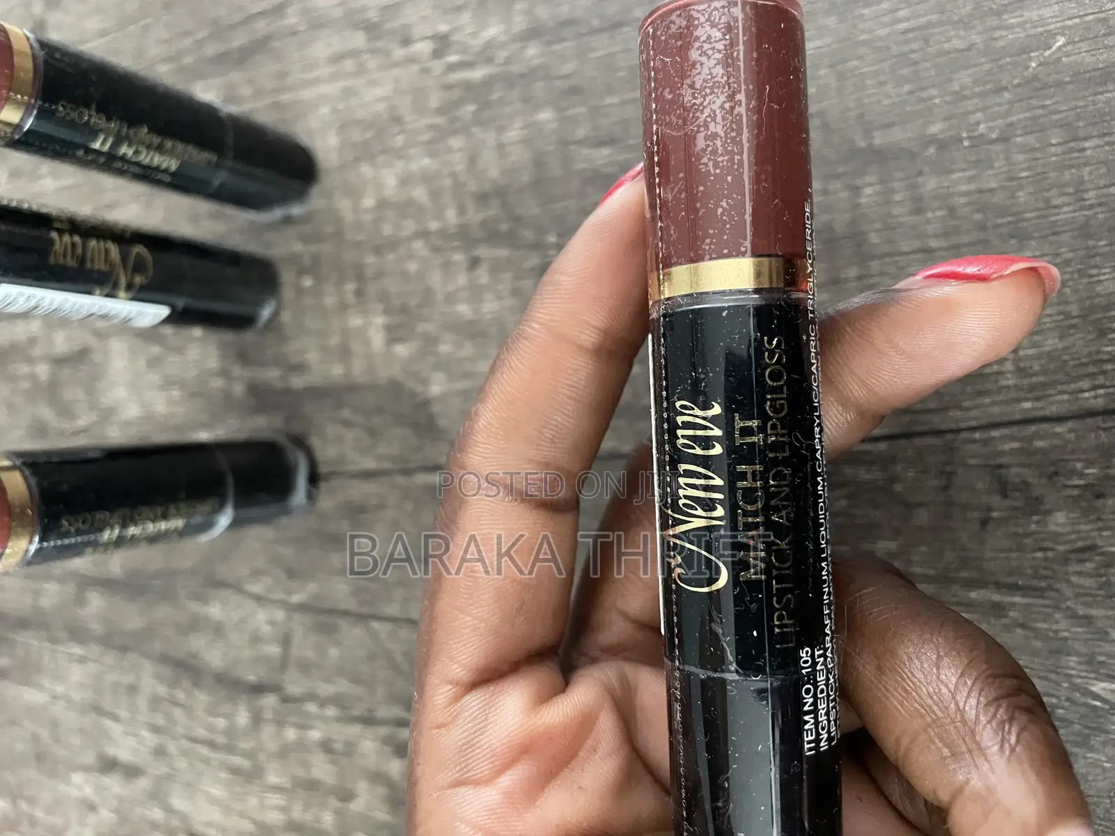 New Eve 2 In1 Natural Brown Lipstick and Lip Gloss Cosmetic Duo (No22)