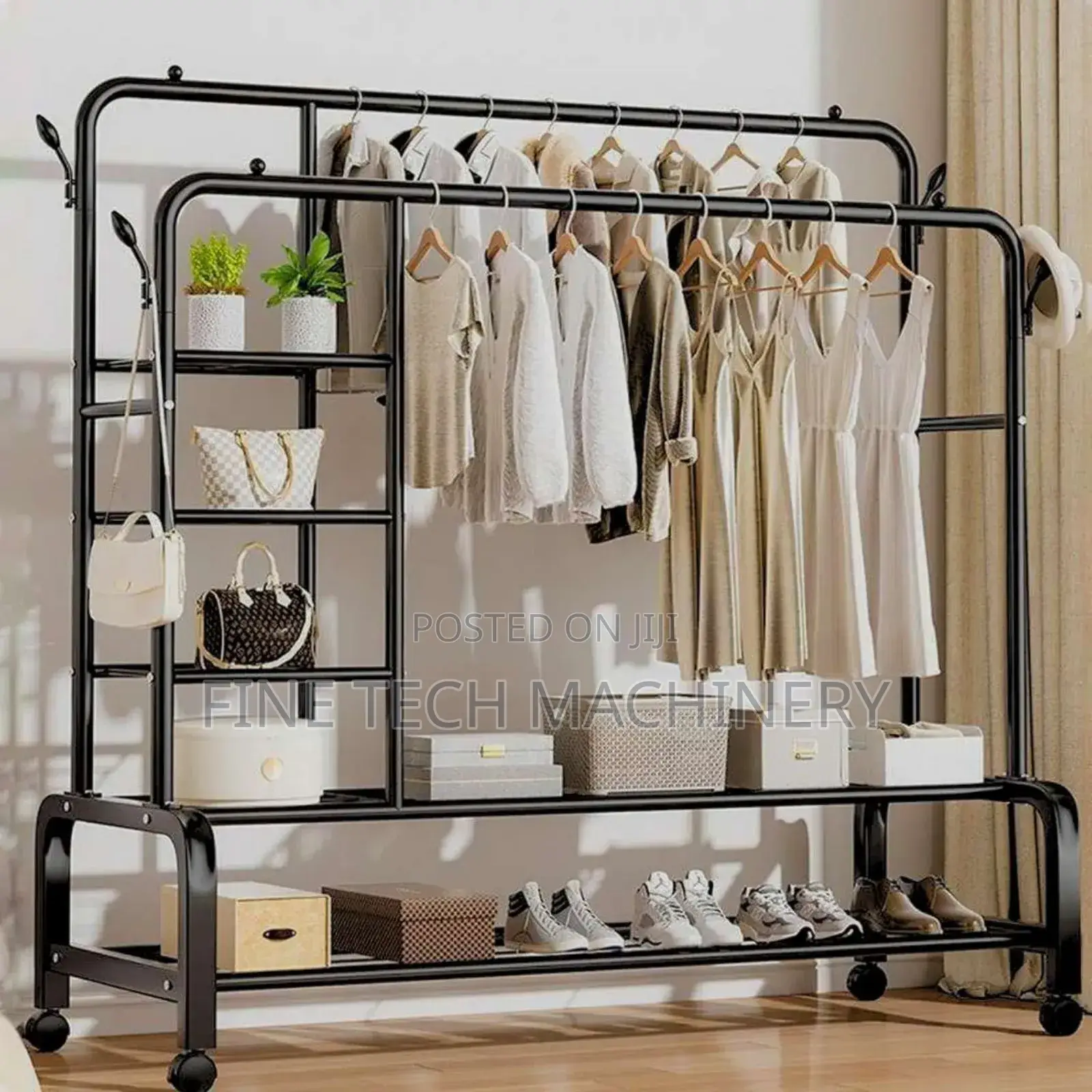 Portabl Double Rode Garment Rack