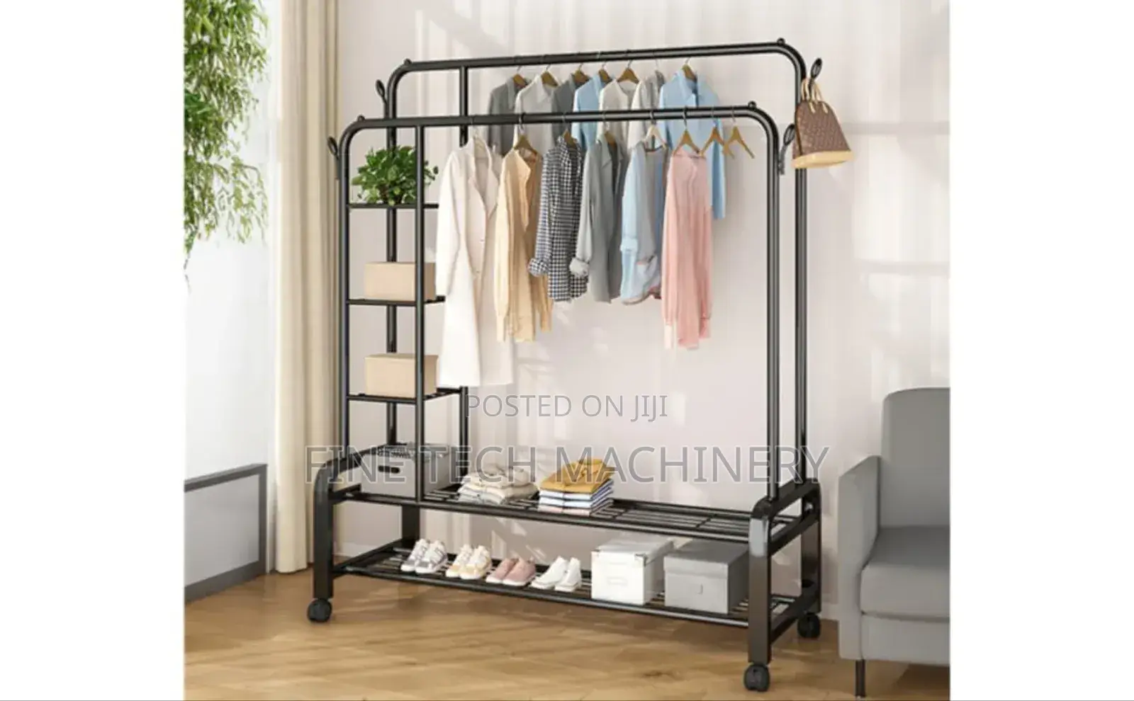 Portabl Double Rode Garment Rack