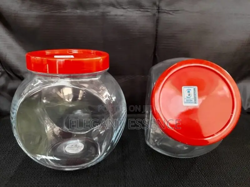 Storage Glass Jar With Plastic Red Lid -1500ml