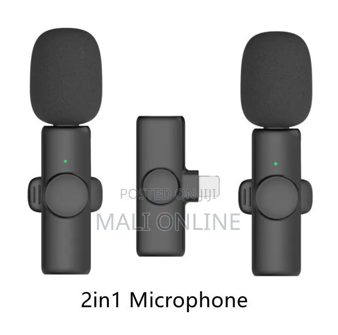 Dual Wireless Microphone Lavalier Type-C iPhone Rechargeable Clip Mic