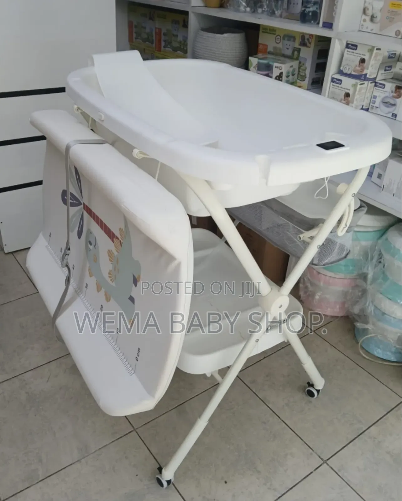 2 in 1 Foldable Baby Bath and Changing Station With Ergonomic Height.