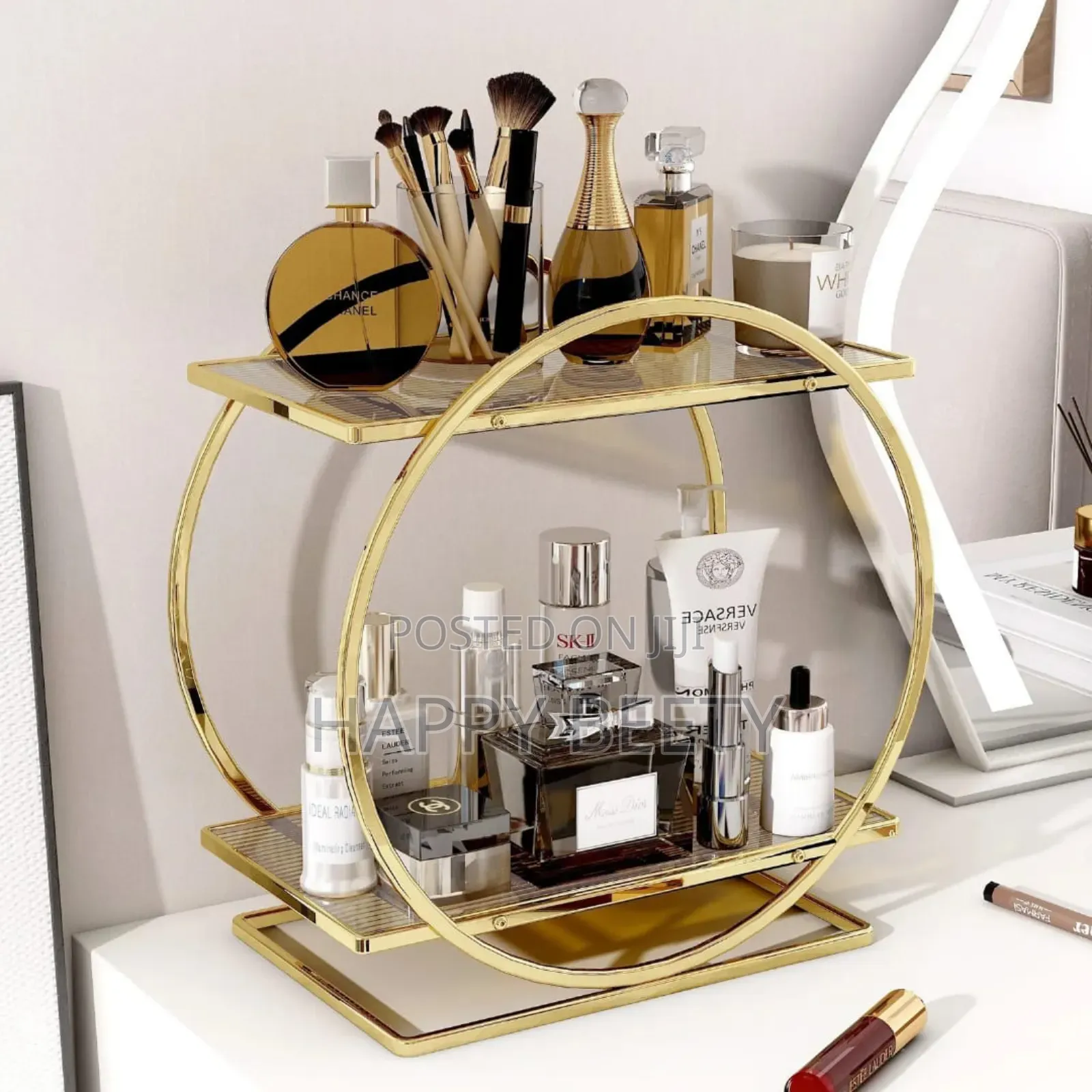 *2-Tier Gold Metal Makeup and Perfume Organizer