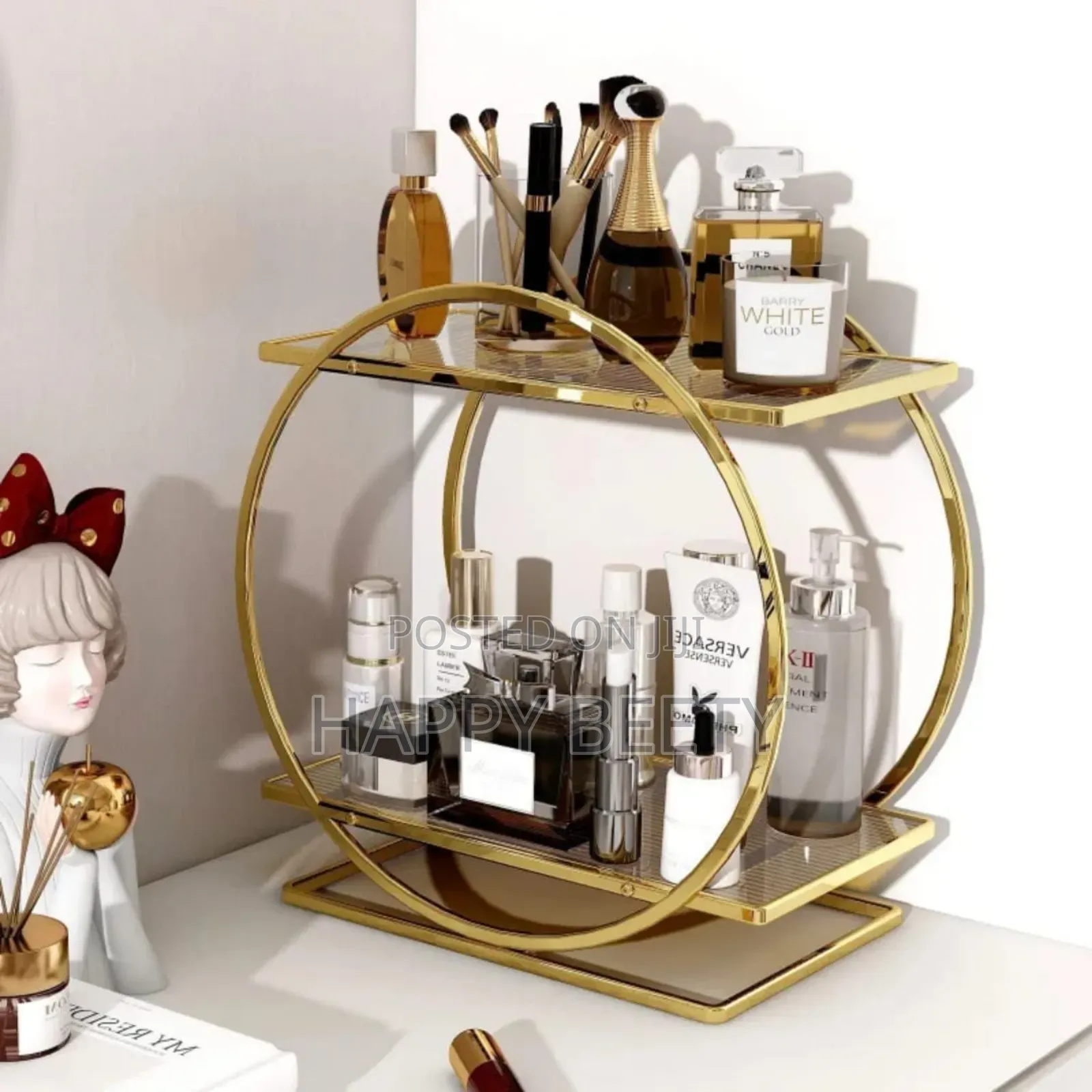 *2-Tier Gold Metal Makeup and Perfume Organizer