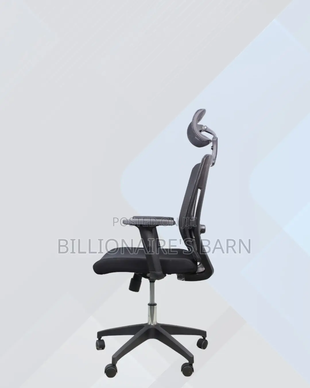 Black Mesh Office Chair Ergonomic Headrest With Nylon