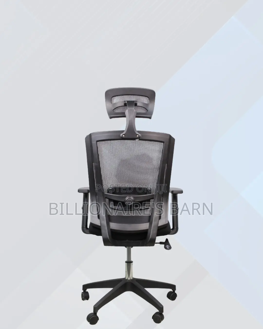 Black Mesh Office Chair Ergonomic Headrest With Nylon