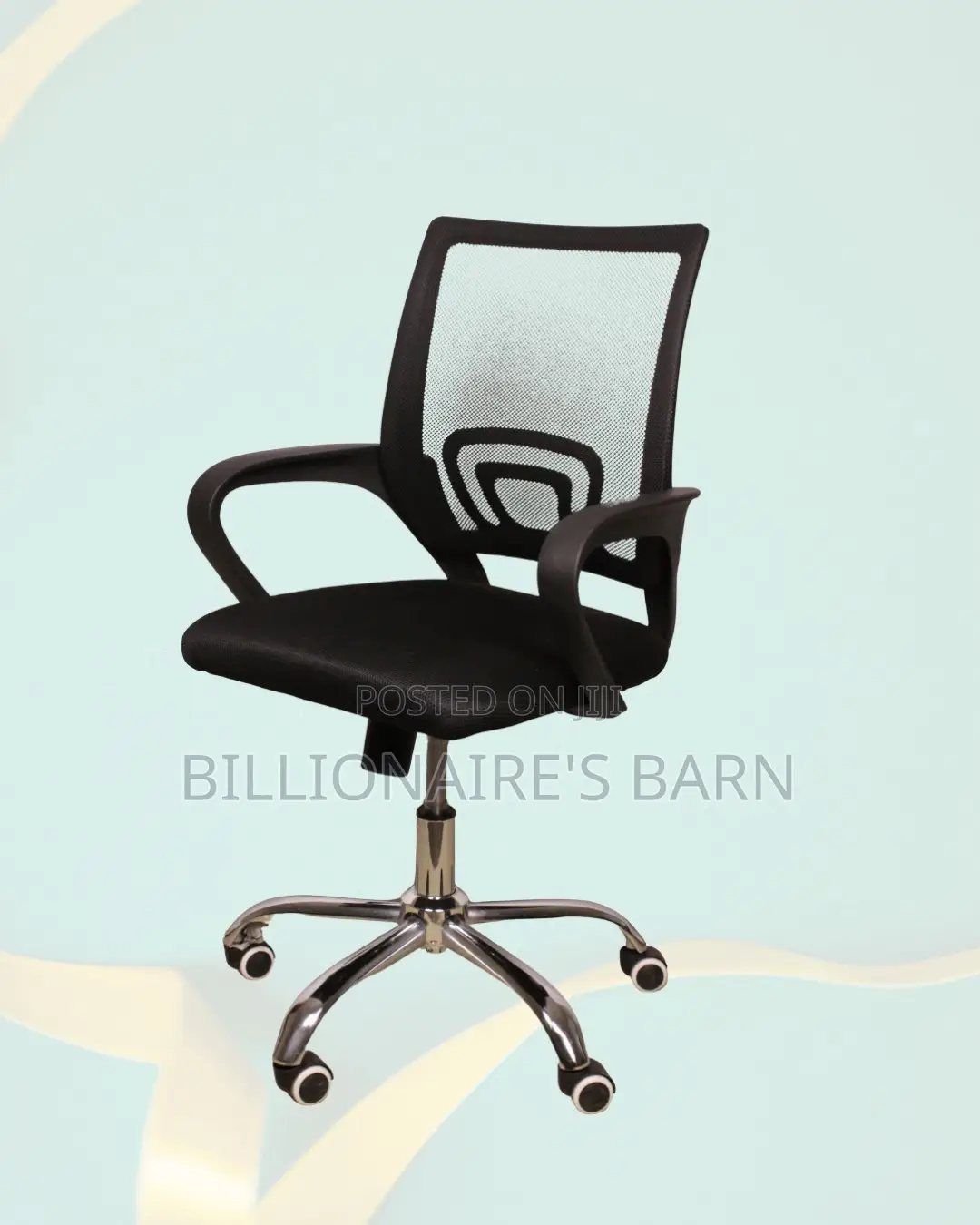 Secretarial Mesh Office Chair Fabric Seat Lumbar Support Seating