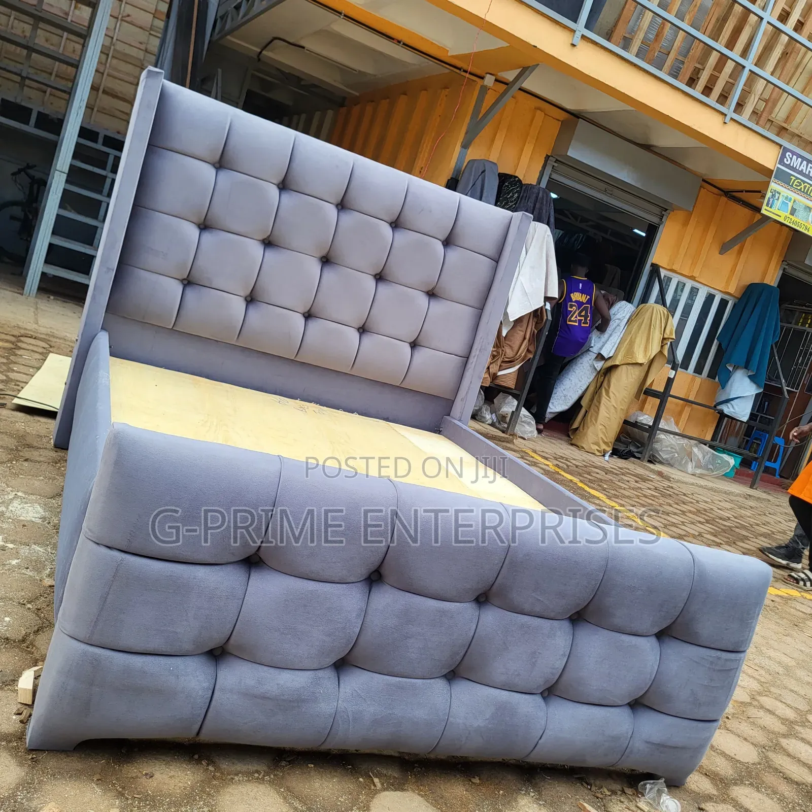 Grey Box Bed