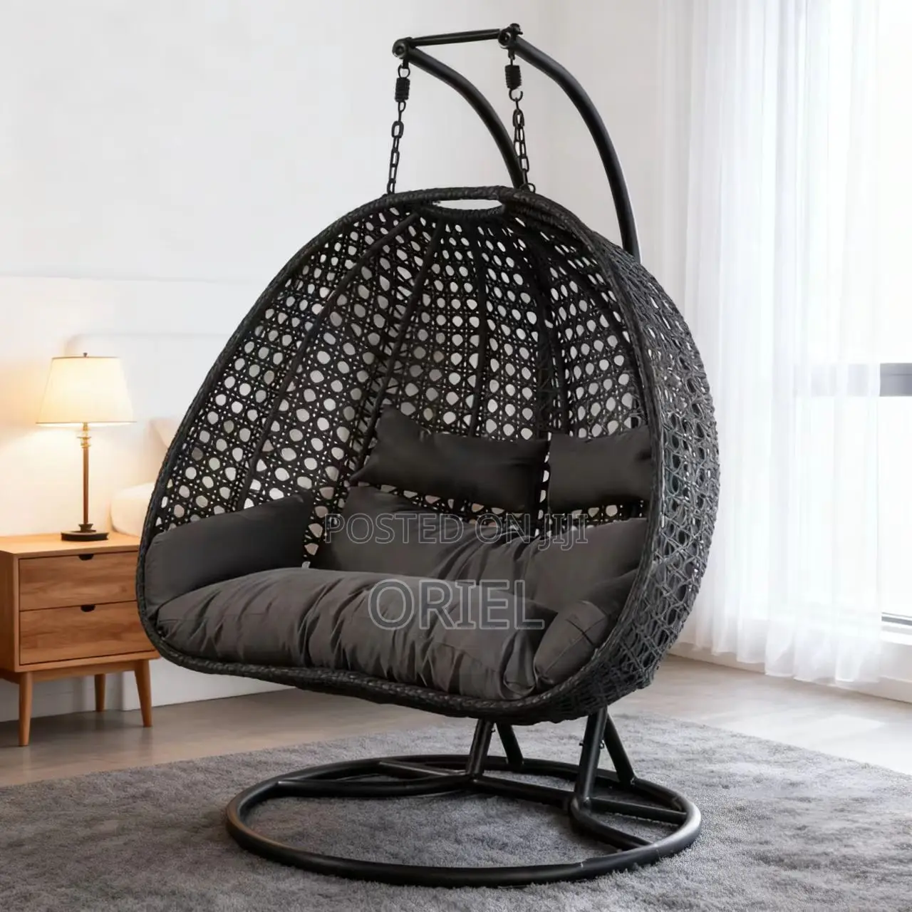 Office Chair : 2-Person Outdoor Hanging Wicker Swing Chair