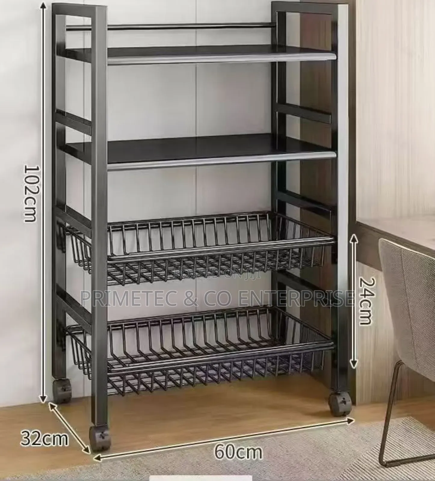 Multi-layer Metallic Kitchen Storage Rack