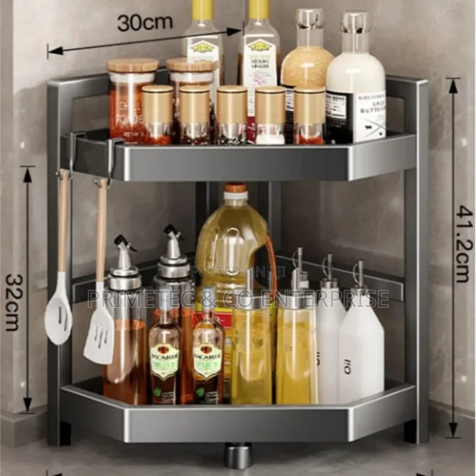 2tier Multifunctional Countertop Kitchen Corner Storage Rack