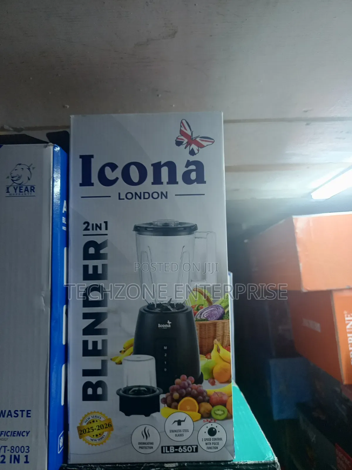 Icona Blender 2 in 1 Electric Blender With Grinder 1.5l, 300 Watts