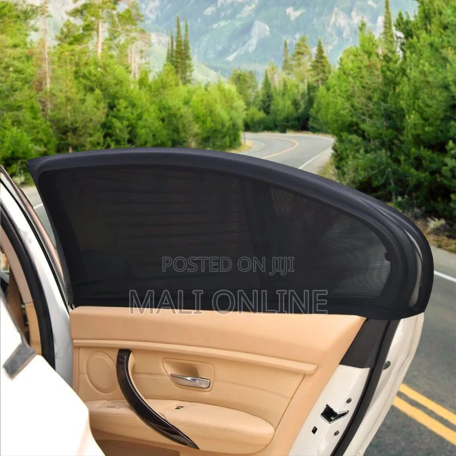 2pcs Stretchable Car Window Sun Shade Mesh Uv Protection Cover Screen