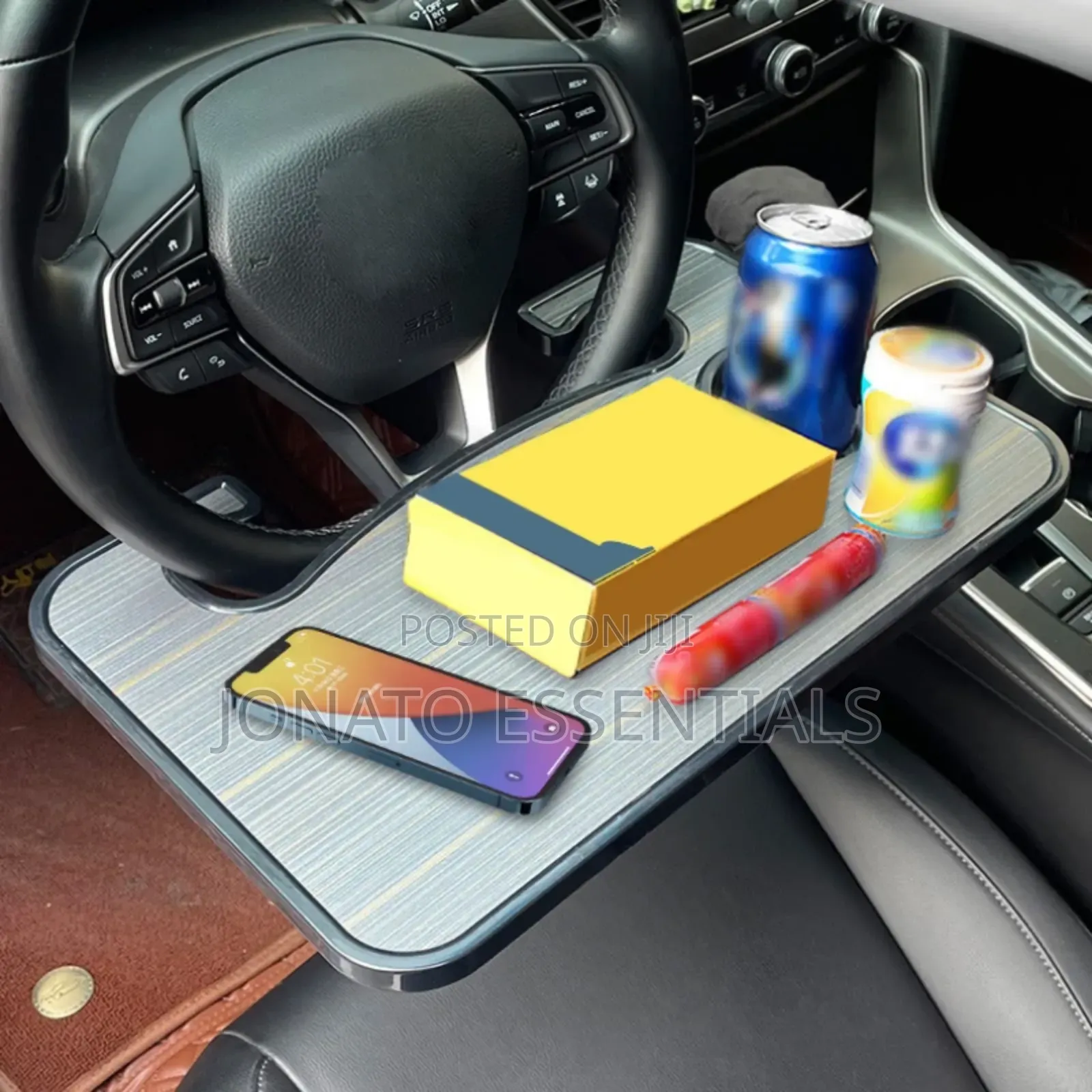 Car Steering Wheel Tray - Portable Laptop Desk Food Table