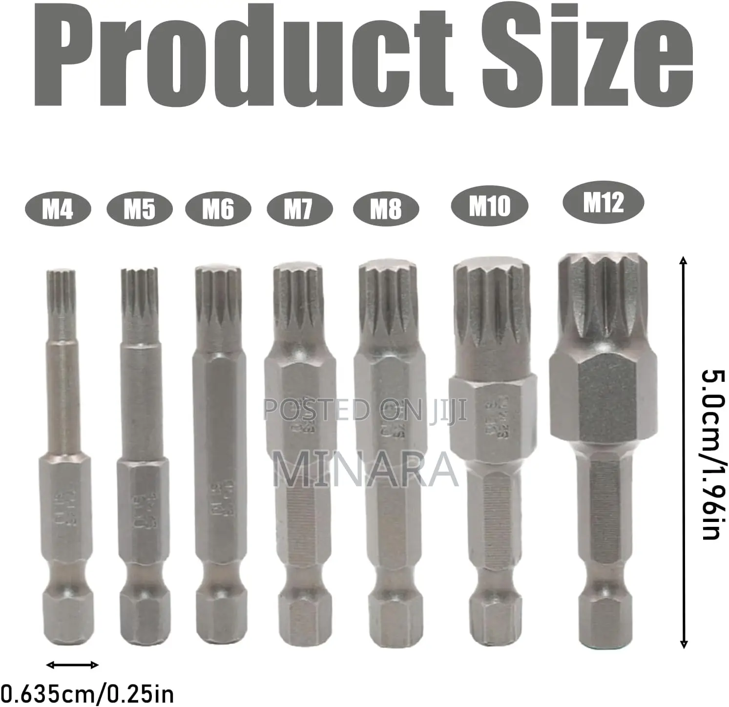 7 Pcs, Spline Drill Screwdriver Bits, Triple Square XZN Bits,M4-M12