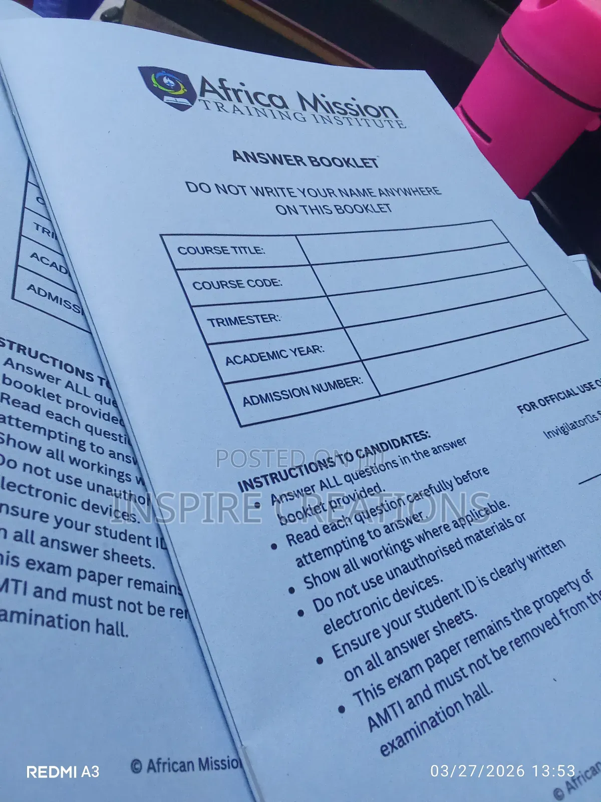 Quality Exams Printing Nicely Printed and Stapled Exams