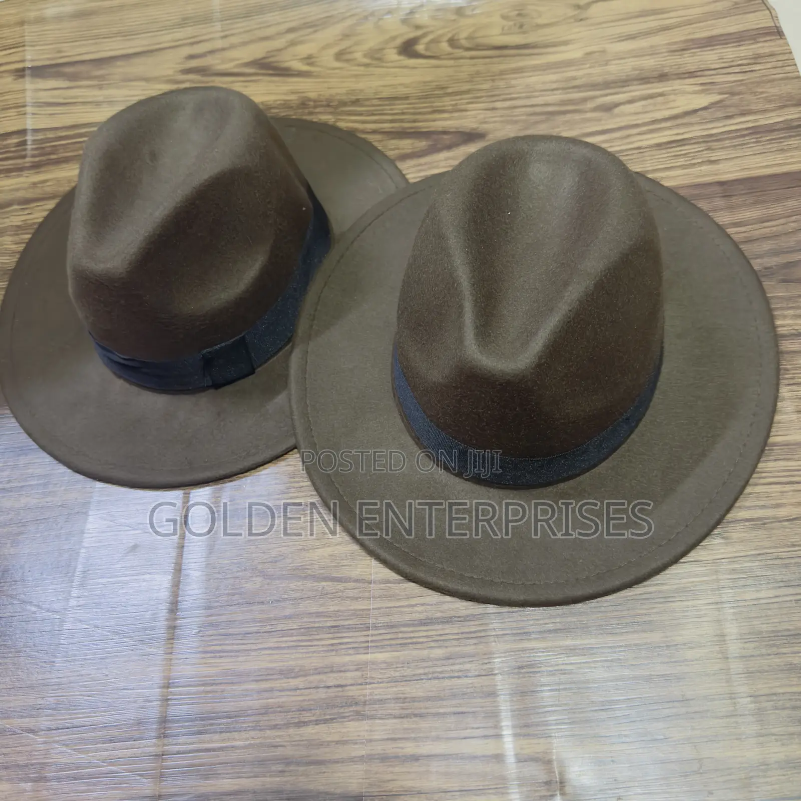 Dark Brown Wide Brim Fedora Hat