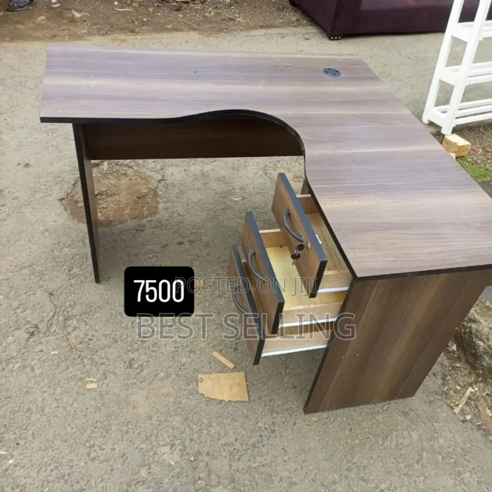 American Walnut 1.2m L Shape Office Desk