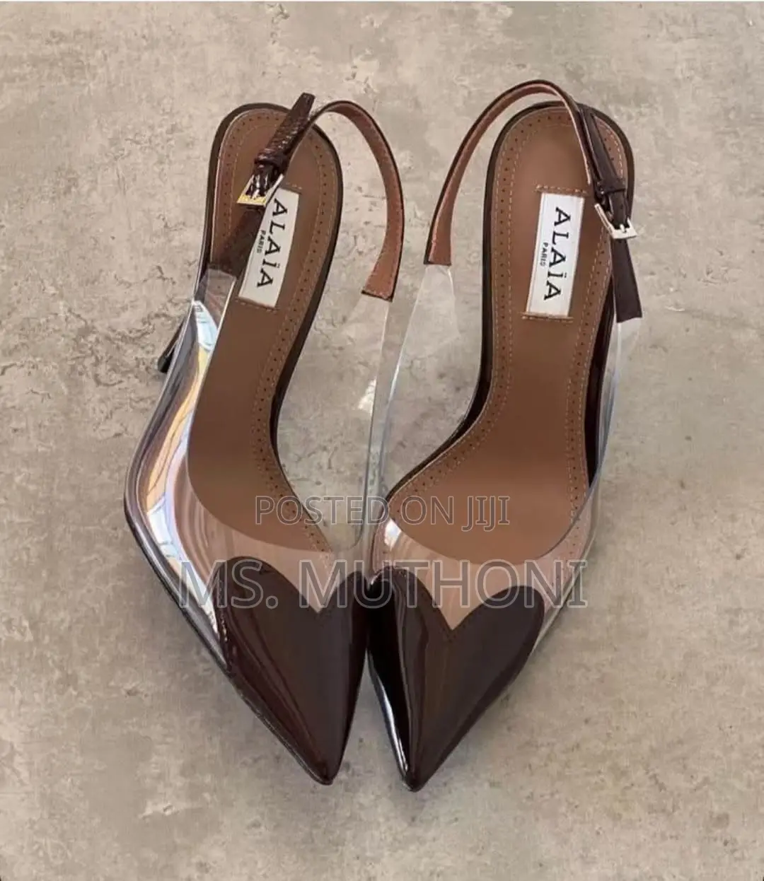 Quality Slingback (Alaia)Clear Strap Heels*