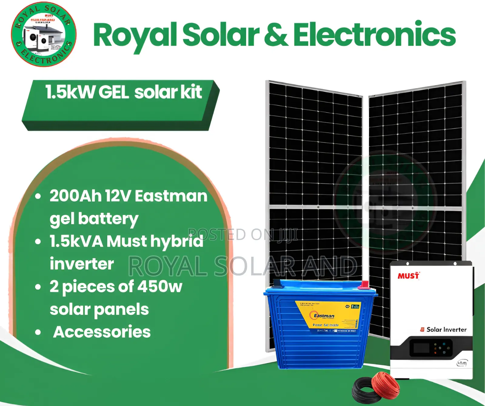 1.5kw Solarkit With 200ah Gel Battery