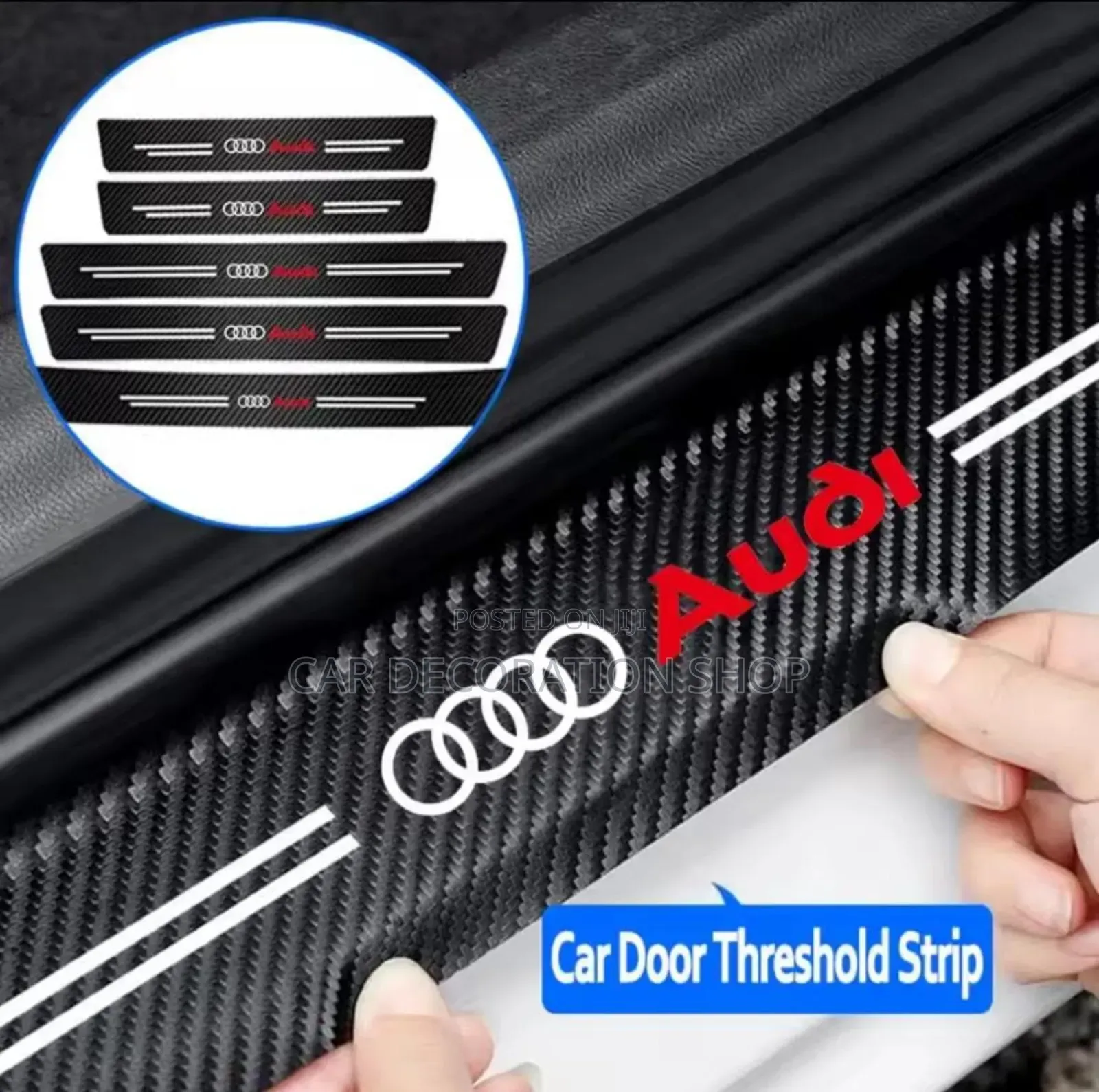 4pcs Audi Waterproof Branded Carbon Door Sill