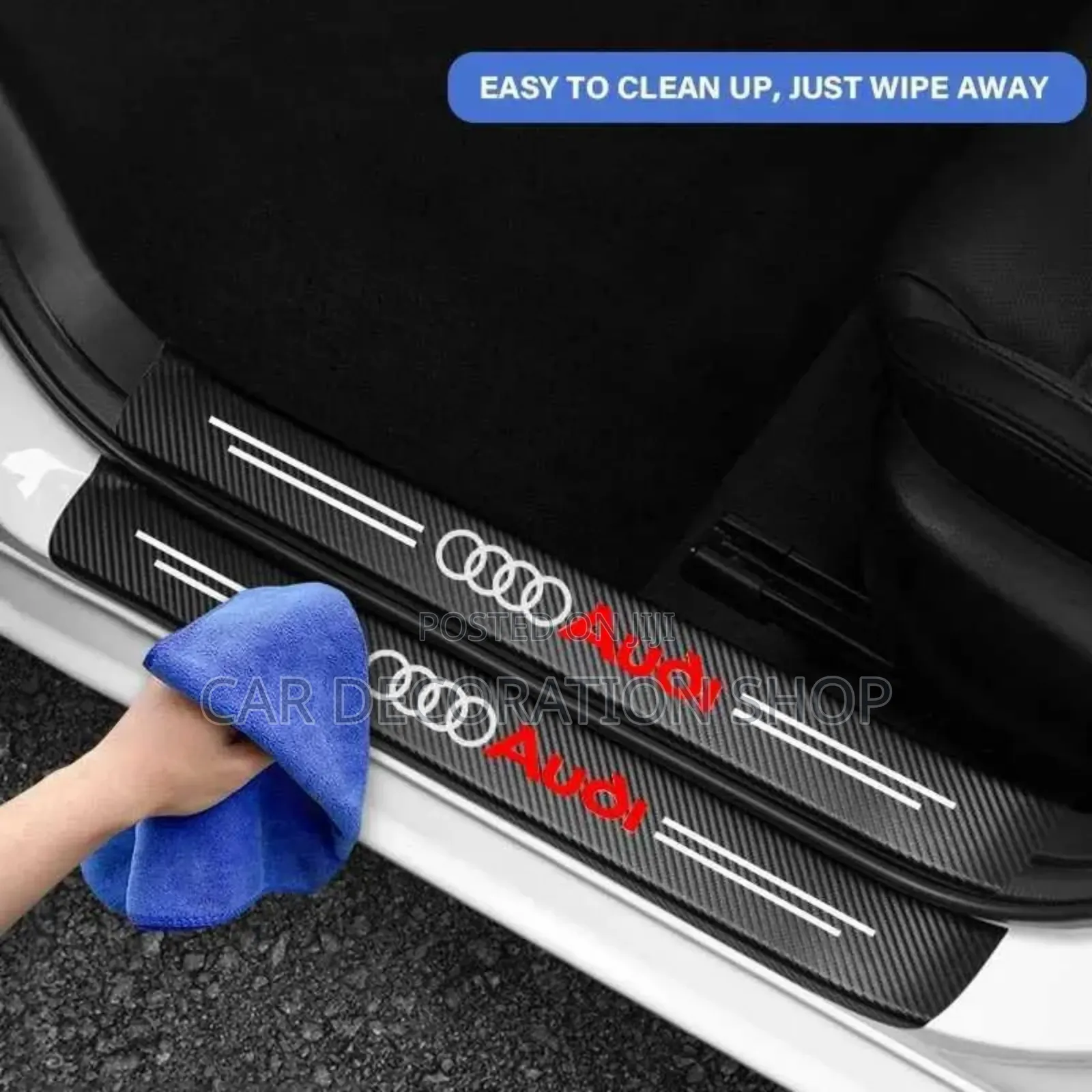4pcs Audi Door Plate Sill Scuff Film Anti Scratch