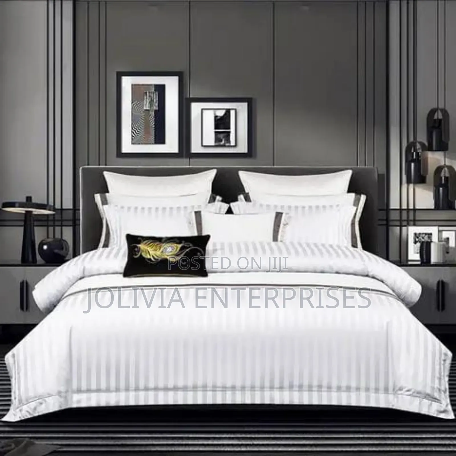 Luxury Cotton Satin Stripped Duvet Cover Sets
