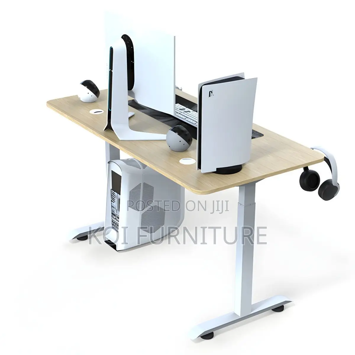 Office Desk; Modern Top Brown Height Adjustable Office Desk