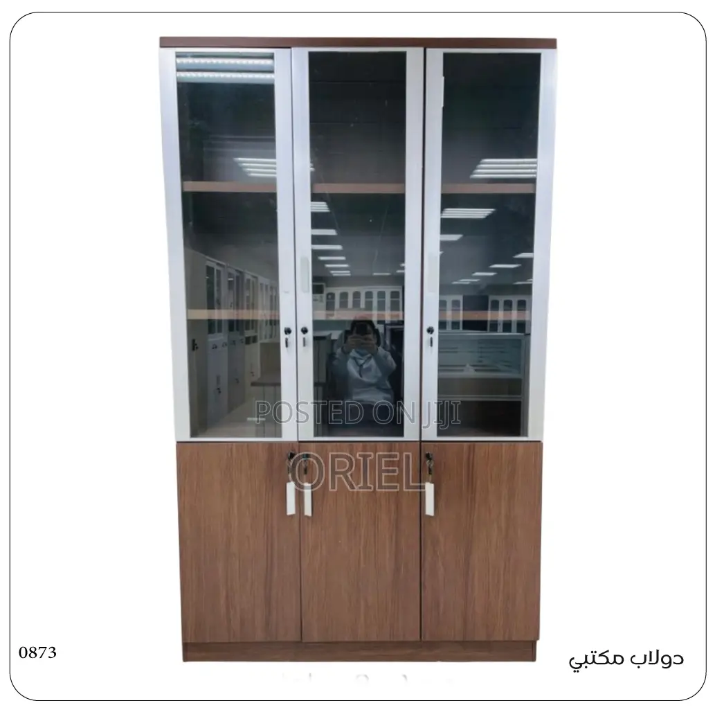 Office Cabinet : Office 3-Door Wooden Filing Display Cabinet