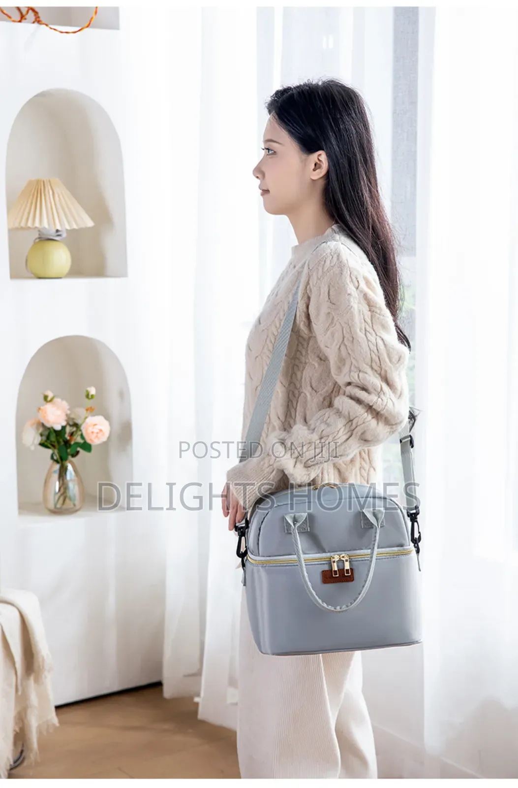 Double Layer Insulated Lunch Bag With Removable Strap-Arv