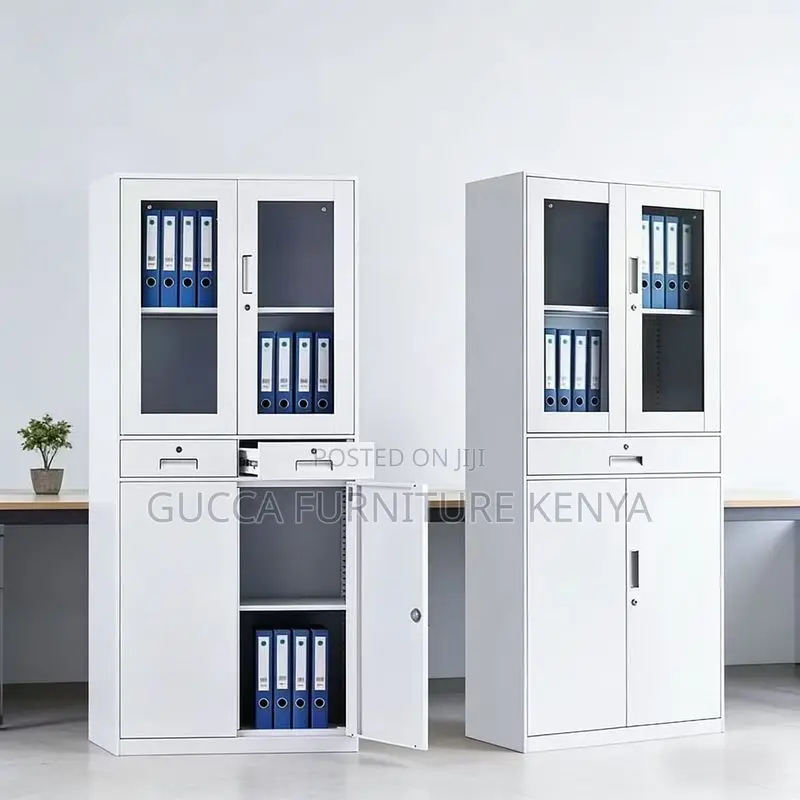 2-Door Half Glass Gym Storage Cabinet