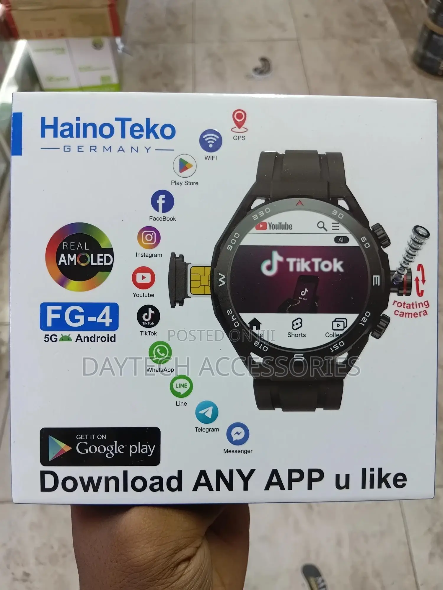 Hainoteko Germany Fg-4 5g Android Smart Watch With Camera