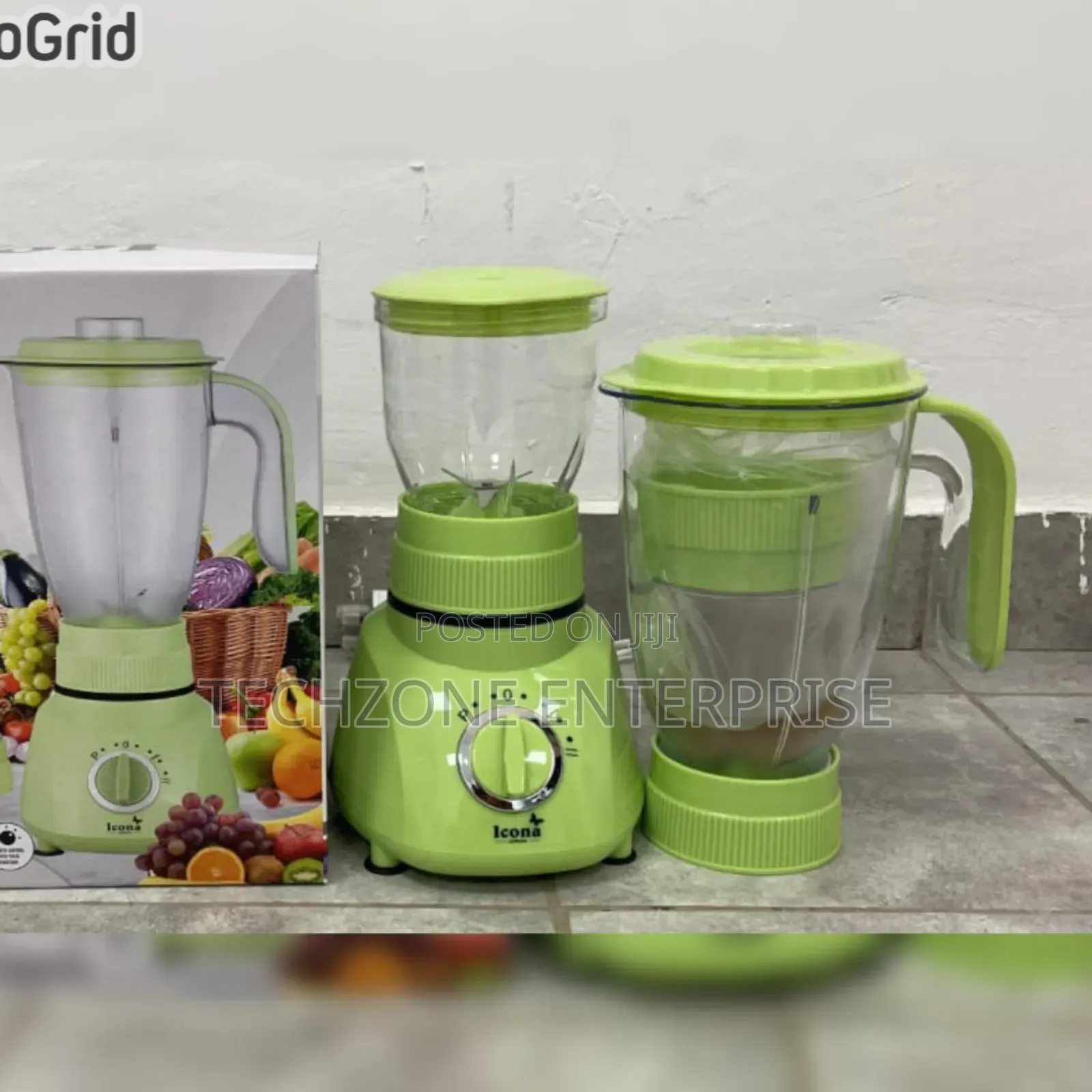 Icona 3 in 1 Blender, Grinder and Chopper 1.5l Green 