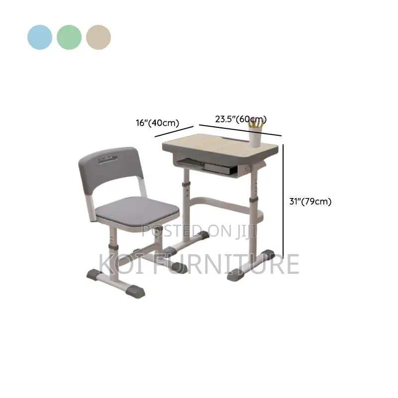 Home Desk; Posture Blue Kids Desk Chair Set