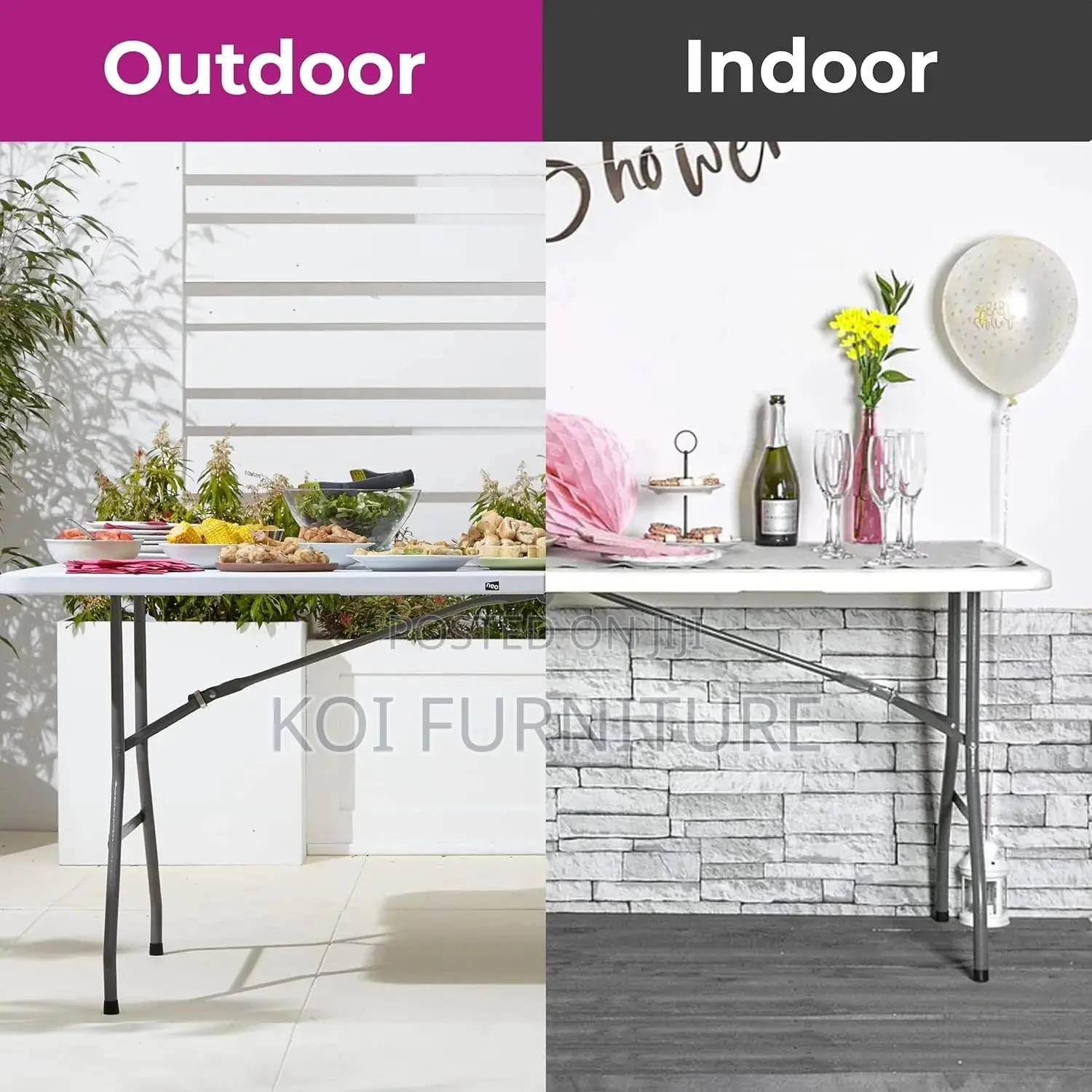 Dining Table; Indoor and Outoor Foldable Dining Table