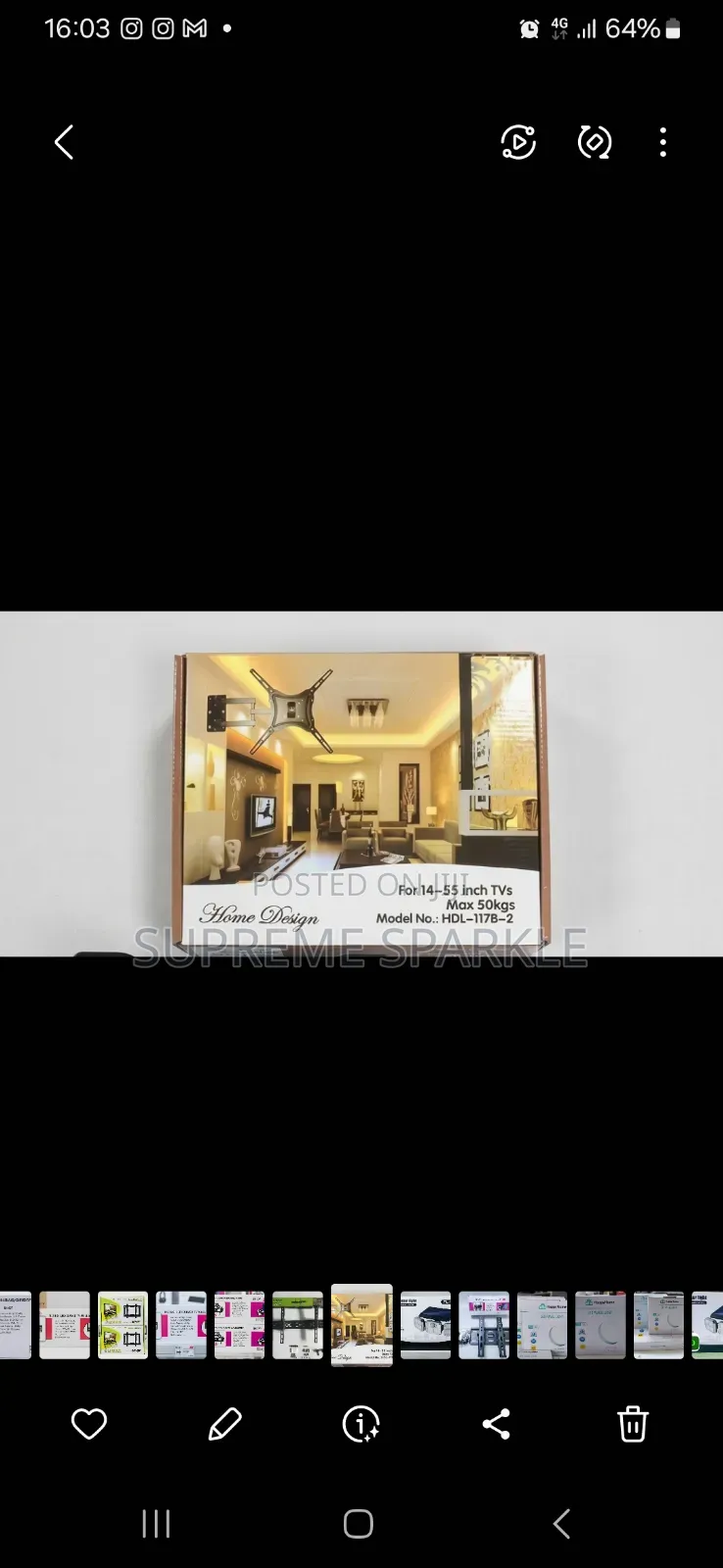 H. Design Hdl-117b-2, Tv Wall Bracket Led, Lcd Flat-panel 14" To 55"