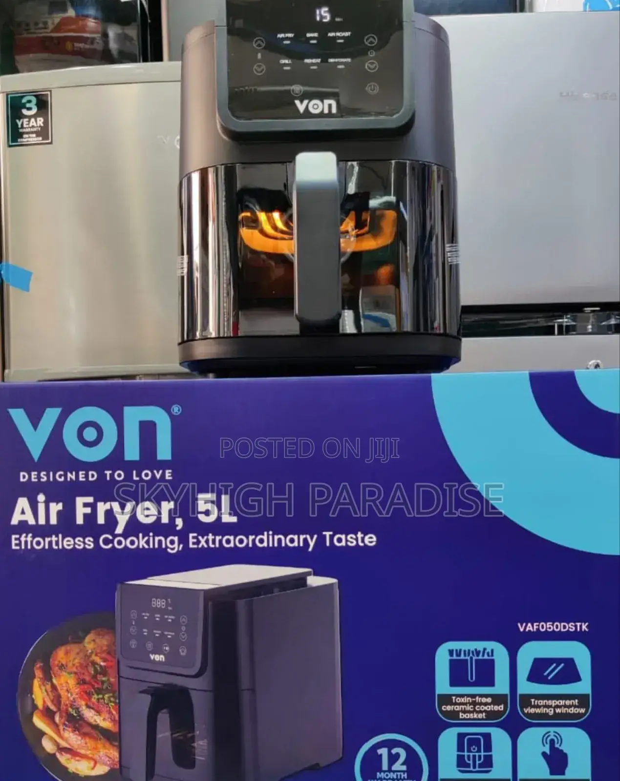 Von 5l Digital Slim Design Air Fryer