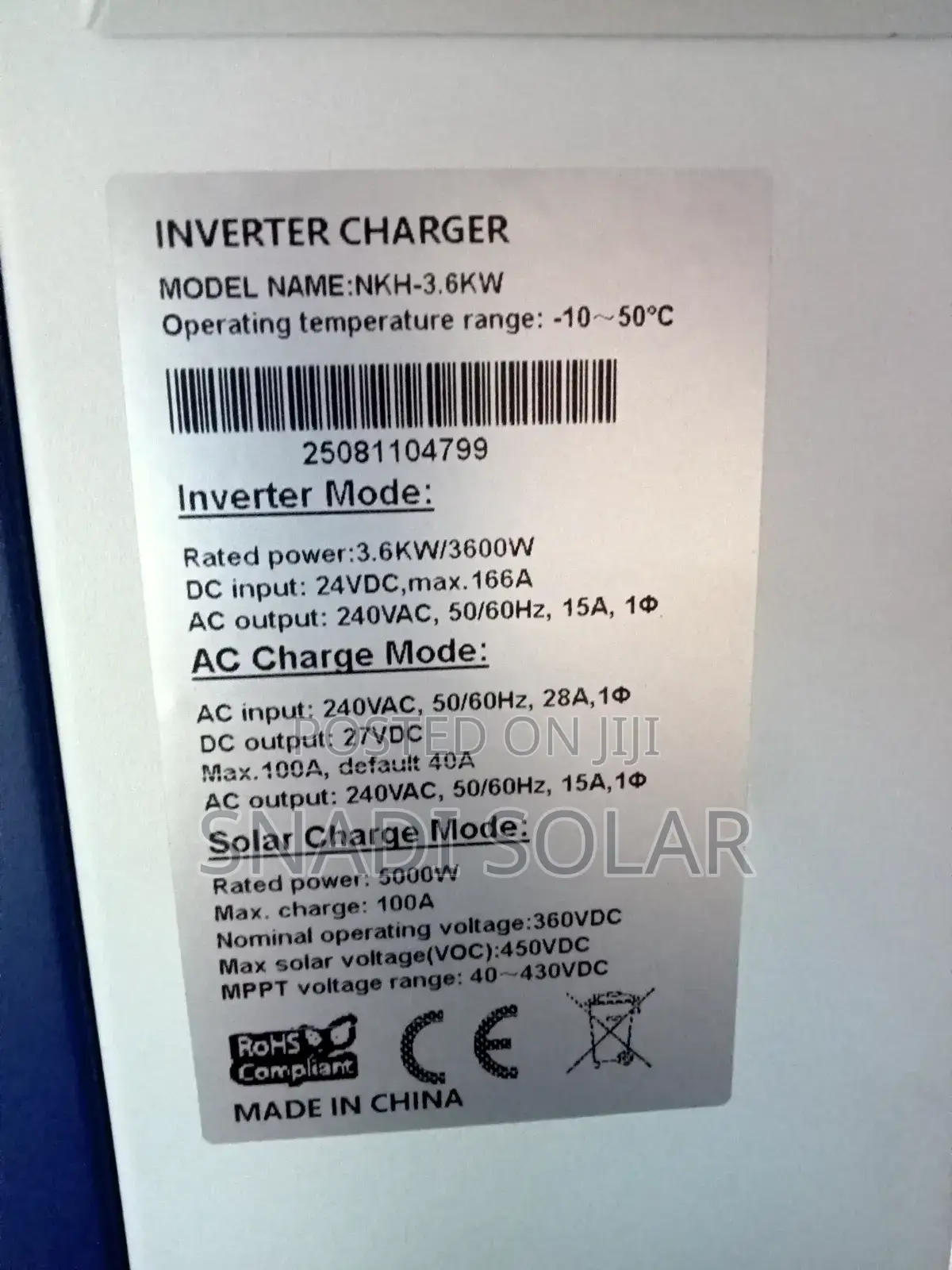 Snadi 3.6kw Hybrid Inverter