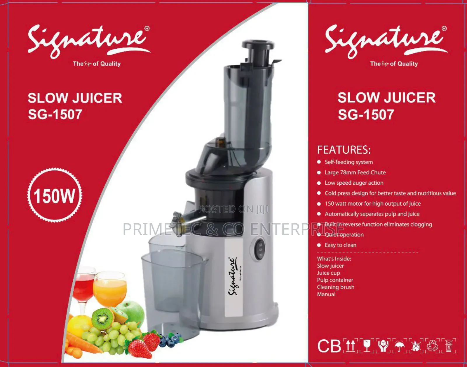 Signature Slow Juicer (150w) Sg-1507