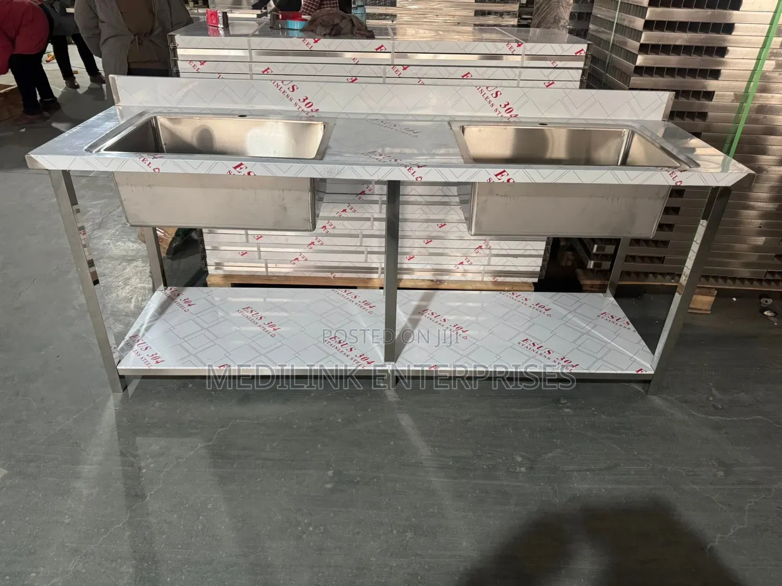 Stainless Ss 304 Double Bowl Washing Sinks