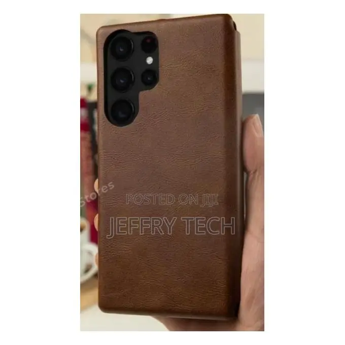 Samsung Galaxy S25 Ultra Leather Flip Case With Magnetic Closure