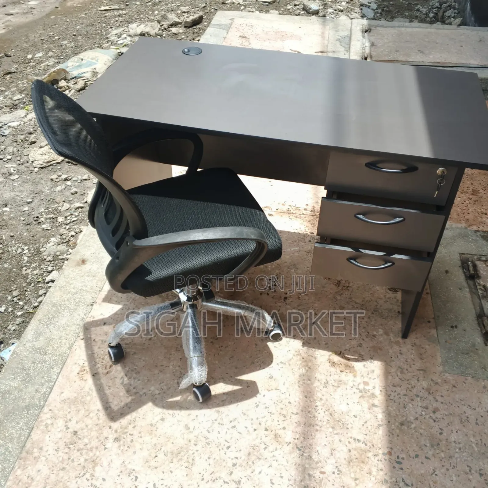 Computer Grey Desk and Office Chair Available