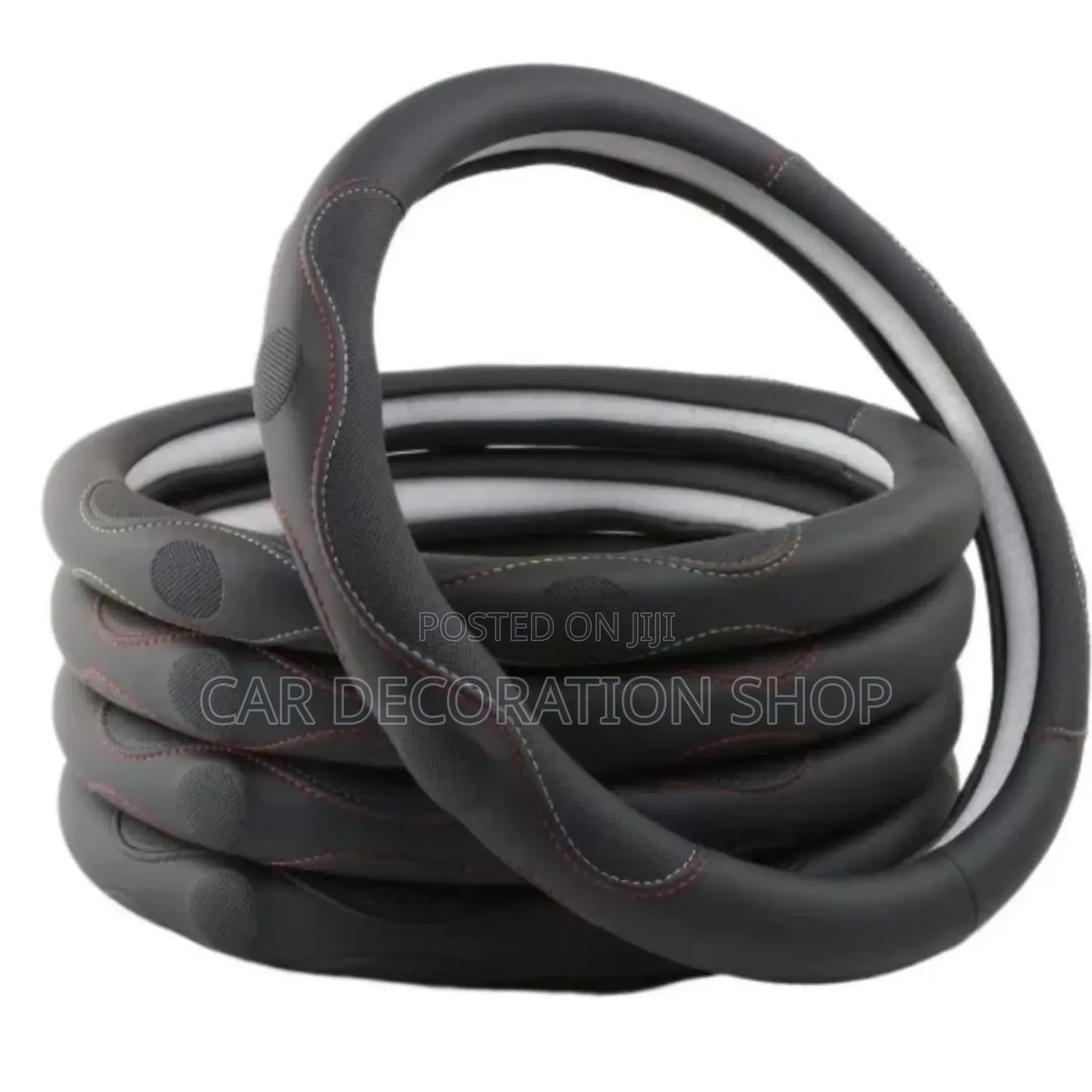 Leather Material Universal Fit 38cm Steering Wheel Cover