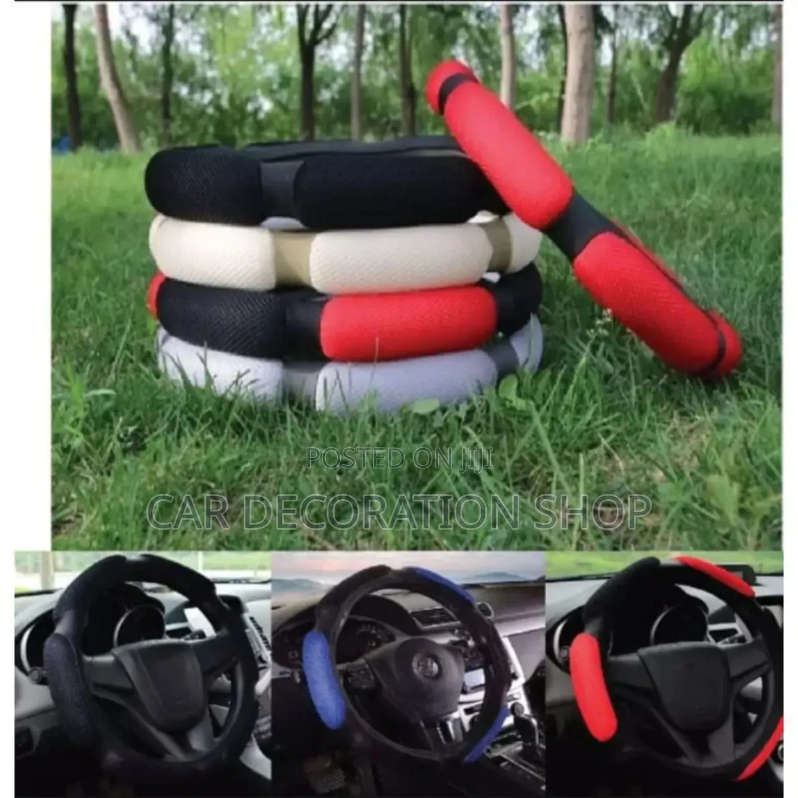 Spongy/Leather Soft Breathable Washable Steering Wheel Cover