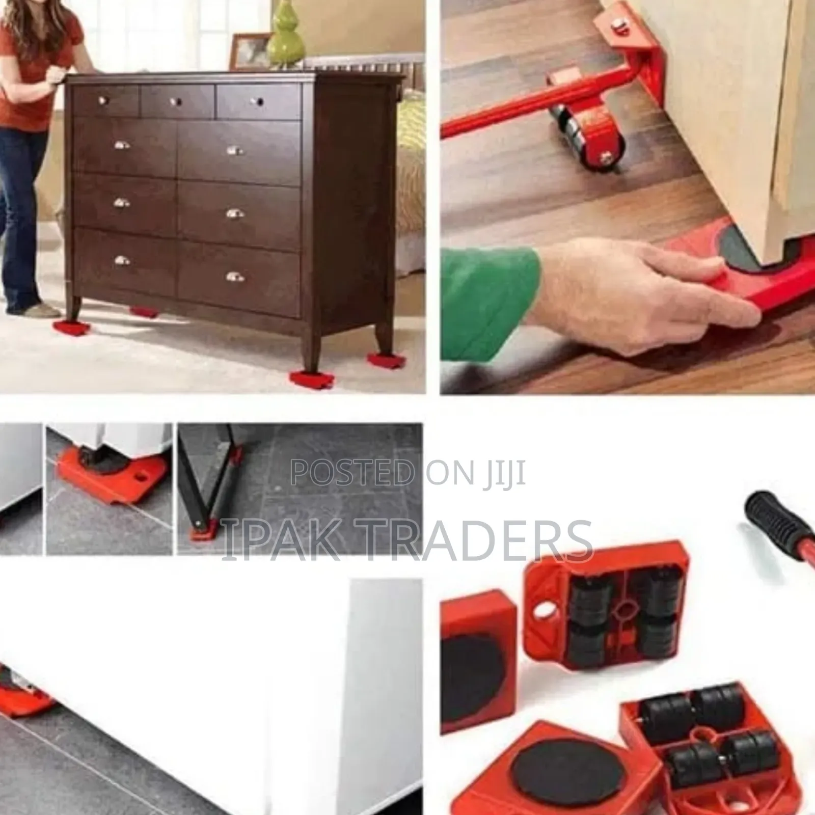 New Heavy Duty Furniture Lifter Transport Tool Set of 5 Roller