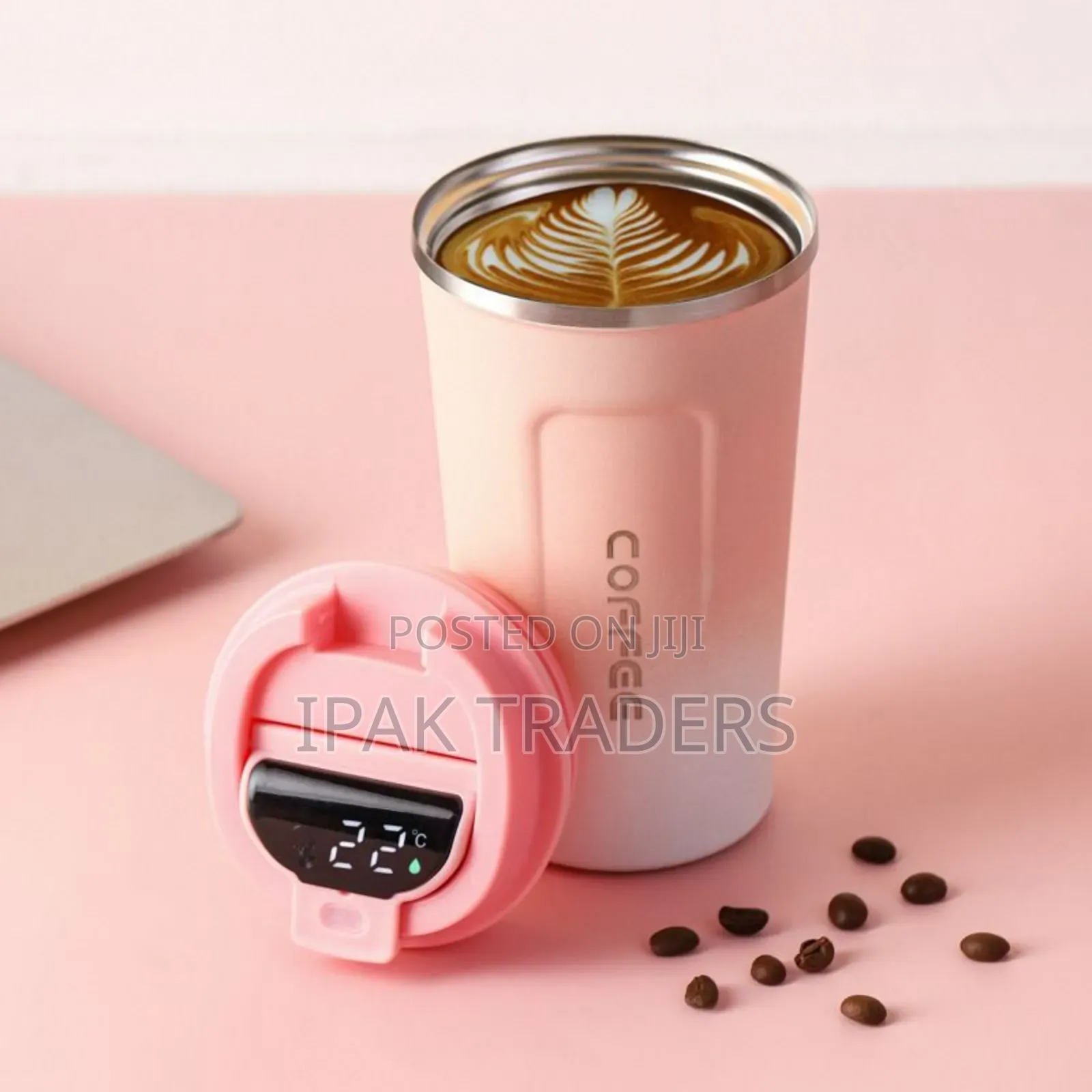 * 
510ml Smart Lid Thermos Coffee Mug Stainless Steel